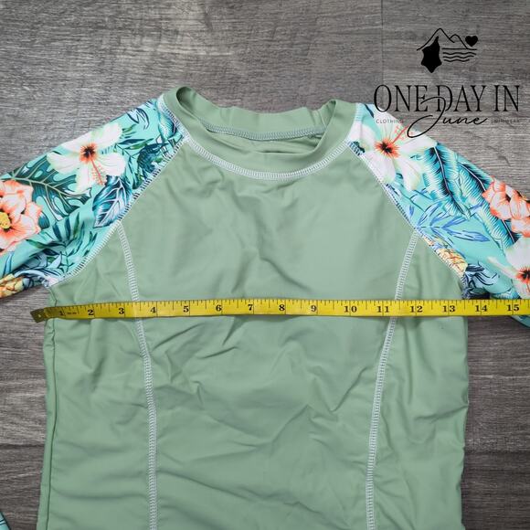 Adisputent Long Sleeve Rashguard Tankini Swimsuit Size S - Picture 3 of 4